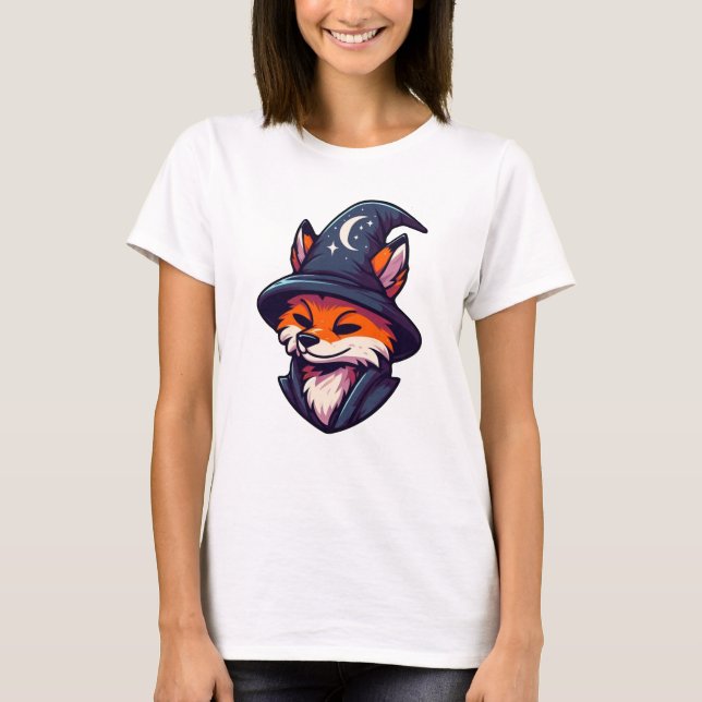 Fox Wizard - Magische Fantasie T-Shirt (Vorderseite)