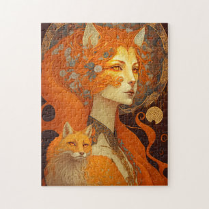Fox Woman Fantasy Art Puzzle
