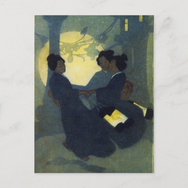 Fox women Kitsune in human form von Bertha Lum Postkarte (Vorderseite)