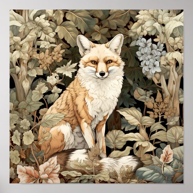 Fox Woodland Animal Art Poster (Vorne)