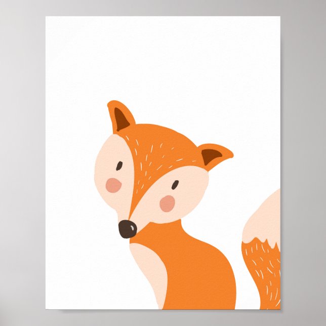Fox Woodland Animal Kinderzimmer Wall Art Print Poster (Vorne)