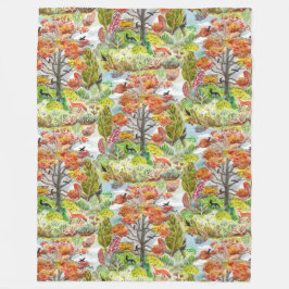 Fox Woodland Cabincore Blanket Fleecedecke