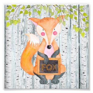Fox- Woodland Friends - Aquarellbilder Fotodruck