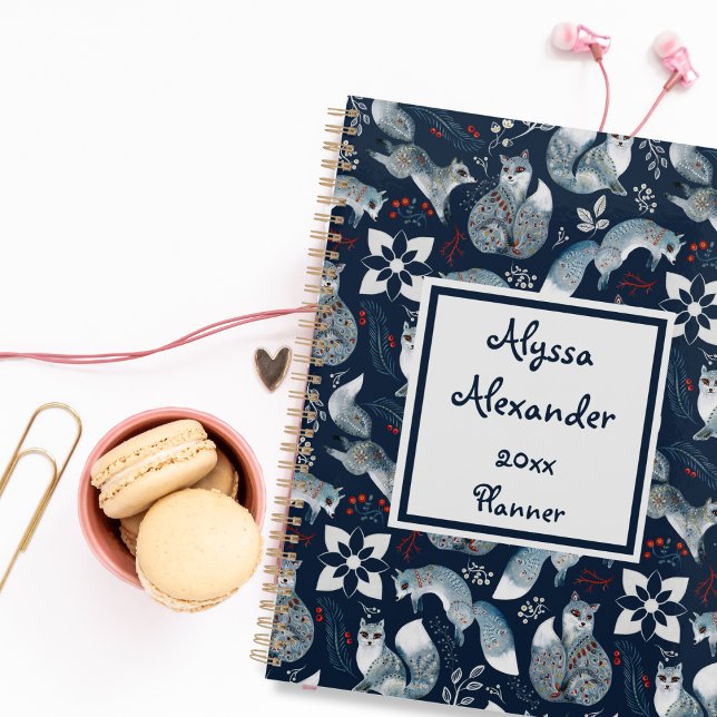 Fox Woodland Watercolor Mit Monogramm Name Planer (Von Creator hochgeladen)