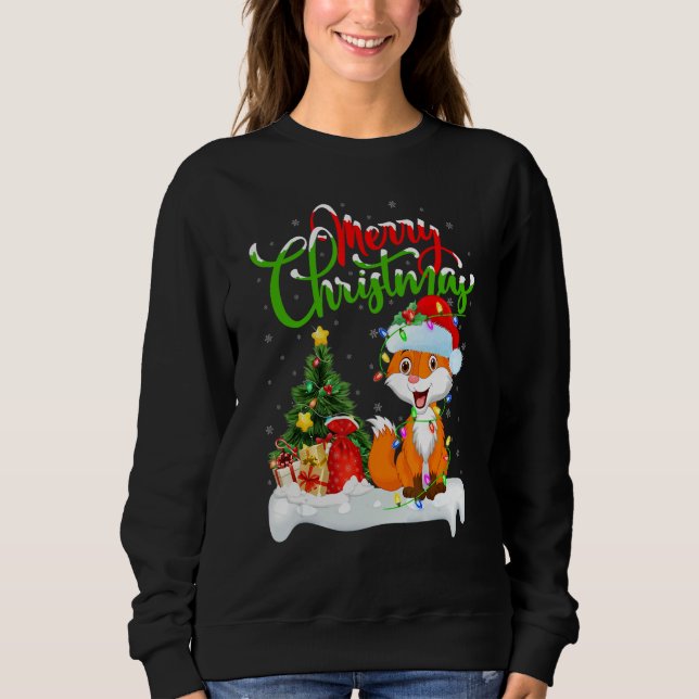 Fox   Xmas Decorations Santa Fox Christmas Sweatshirt (Vorderseite)