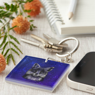 Fox zeichnend Schlüsselanhänger