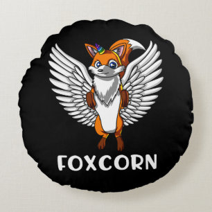 Foxcorn Magical Fox Unicorn Funny Animal Rundes Kissen