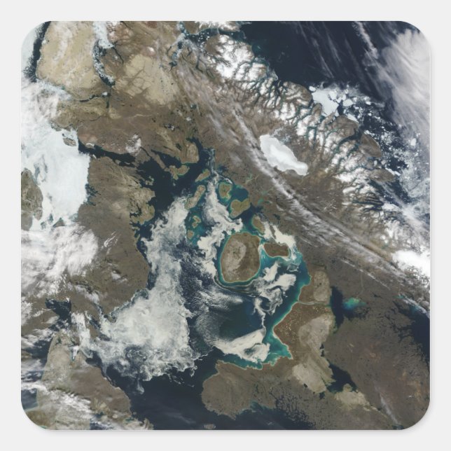 Foxe Basin, Nordkanada Quadratischer Aufkleber (Vorderseite)