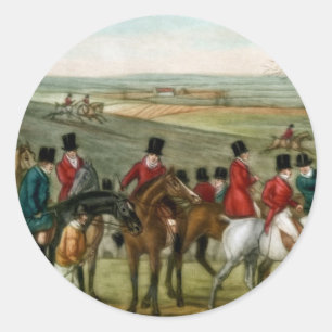 Foxenjagd 2 runder aufkleber