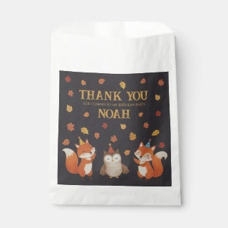 Foxes and Owl Woodland Fall Kids Birthday Party Geschenktütchen