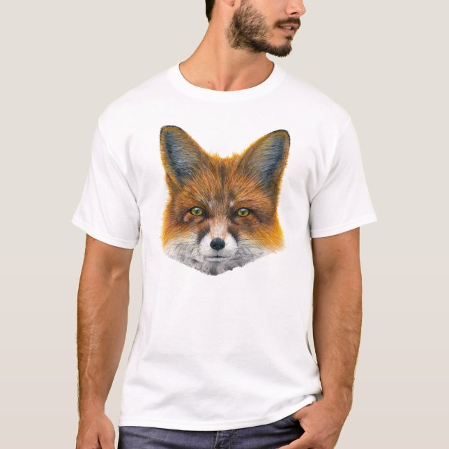 Foxface - Malerei in Acryl T-Shirt (Vorderseite)