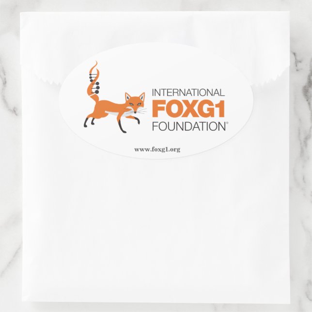FOXG1-Ovale Aufkleber (Tasche)
