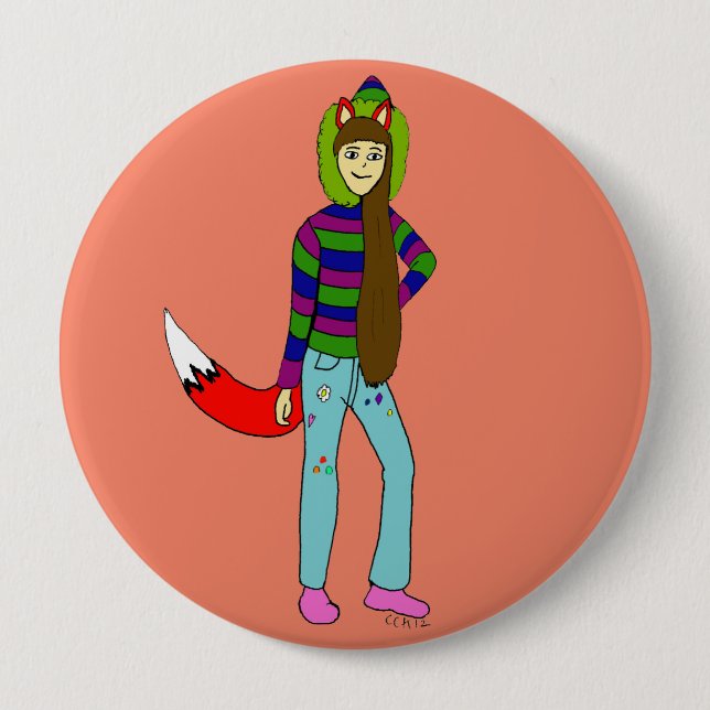 Foxgirl Button (Vorderseite)