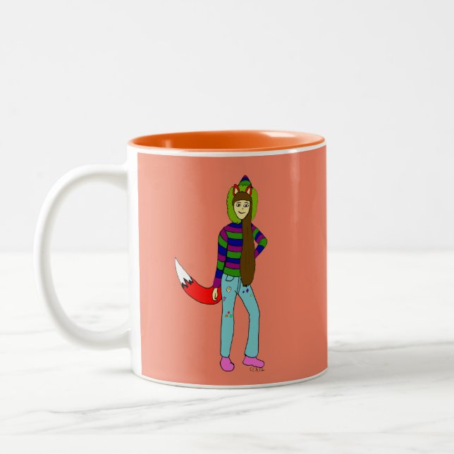 Foxgirl Zweifarbige Tasse (Links)