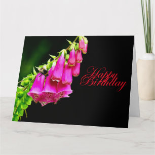 Foxglove & Bee Birthday Card Karte