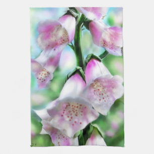 Foxglove Blume Blume Blumenrosa Lila Grün Geschirrtuch
