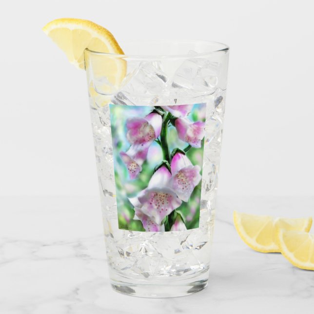 Foxglove Blume Blumenrosa Lavendel Grüne Blume Glas (Vorderseite Ice)