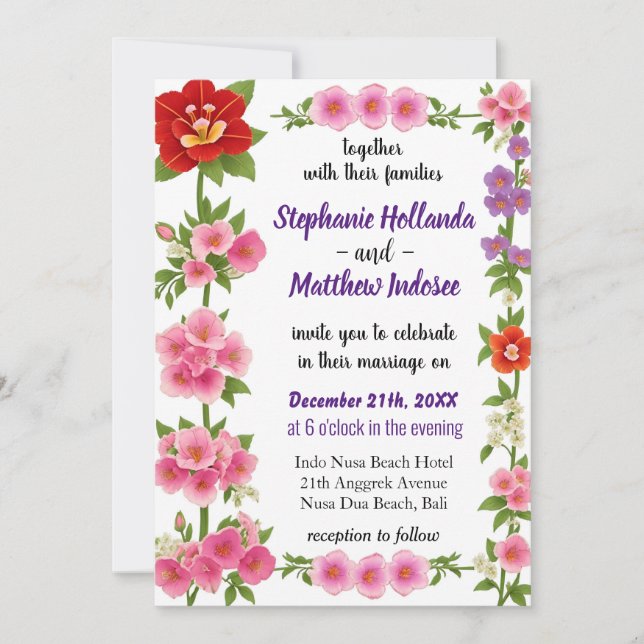 Foxglove-Blume im Reich der Liebe und Einheit - Einladung (Vorderseite)