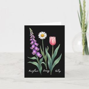 Foxglove Daisy Tulip Blume Design Floral Girl Mama Karte