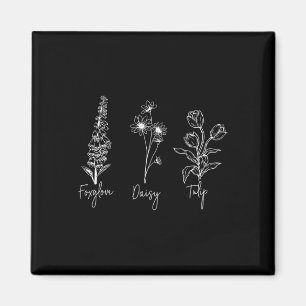 Foxglove Daisy Tulip Subtle Anti Trump Liberal Fem Magnet