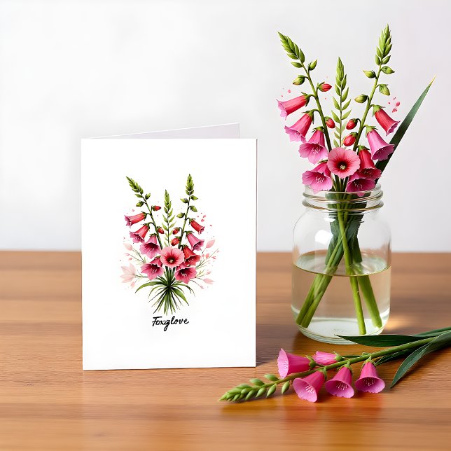 Foxglove Floral Blank Note Card (Von Creator hochgeladen)