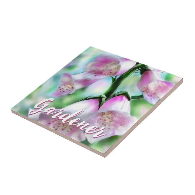 Foxglove Flowers Floral Pink Garden Personalized Fliese (Seite)