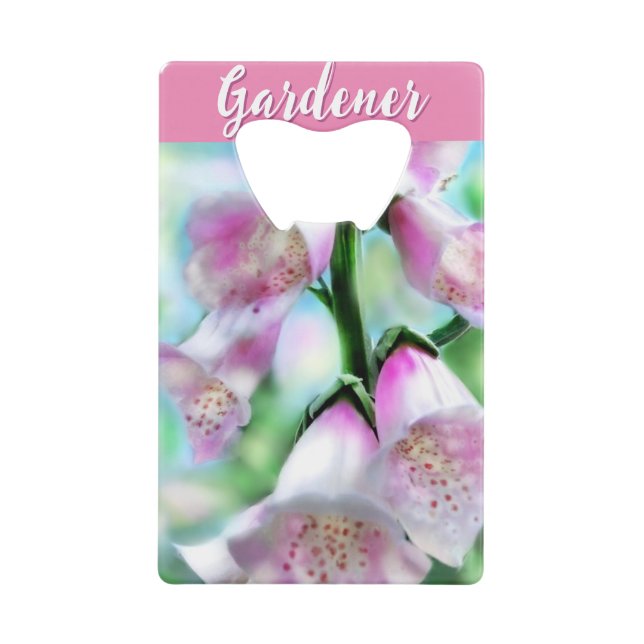 Foxglove Flowers Floral Pink Garden Personalized Geldbeutel Flaschenöffner (Vorderseite)