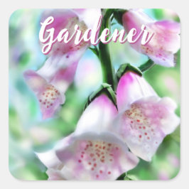 Foxglove Flowers Floral Pink Garden Personalized Quadratischer Aufkleber