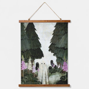 Foxglove Ghost Wandteppich Mit Holzrahmen