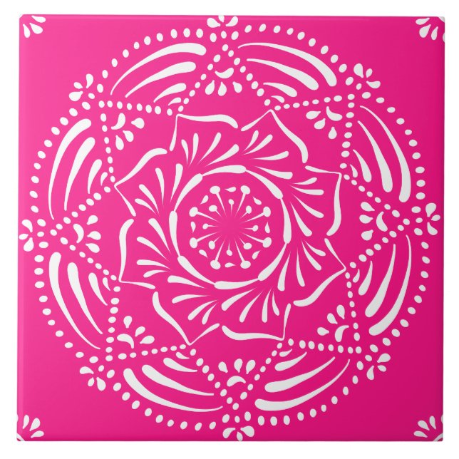 Foxglove Mandala Fliese (Vorderseite)