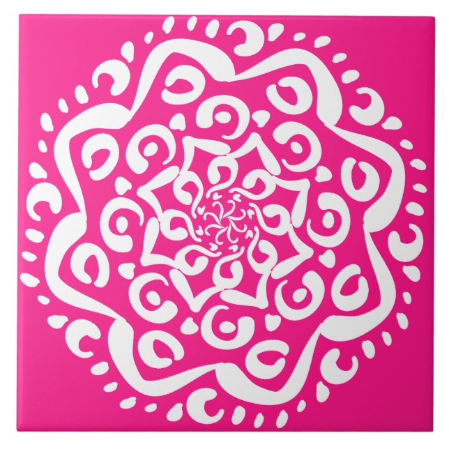 Foxglove Mandala Fliese (Vorderseite)