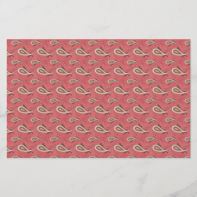 Foxglove Petal Paisley Pattern Briefpapier (Vorderseite)