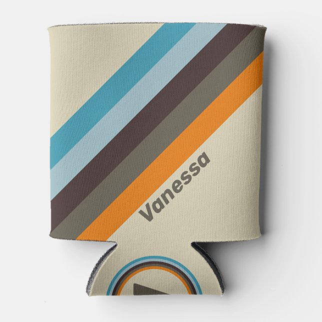 Foxglove Roste Streifen mit Namen Dosenkühler (Vorderseite)