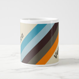 Foxglove Rust Stripes with Name Jumbo-Tasse