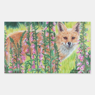 Foxhandschuhe Rechteckiger Aufkleber