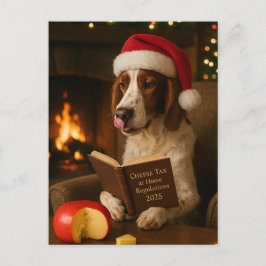 Foxhound 'Cheese Tax' Christmas postcard Postkarte