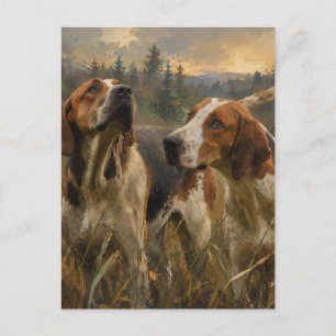 Foxhound-Porträt – Edler Jagdhund Feiertagspostkarte