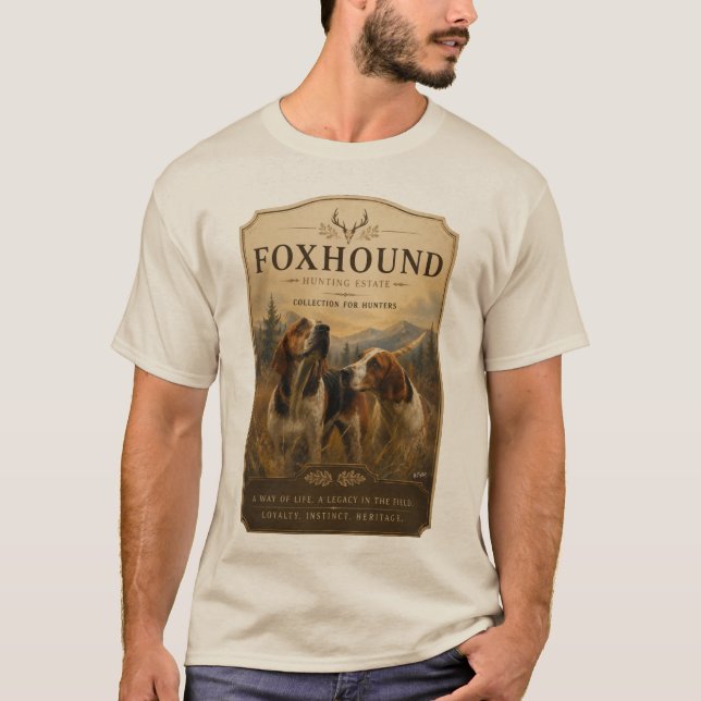 Foxhound-Porträt – Edler Jagdhund T-Shirt (Vorderseite)