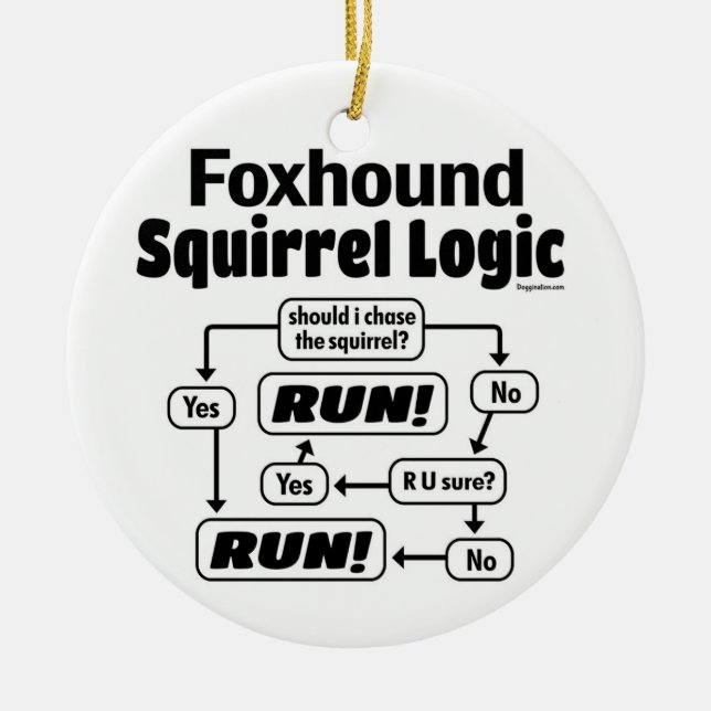Foxhound Squirrel Logic Keramik Ornament (Vorne)