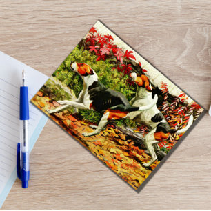 Foxhounds (englisch&amerikanisch) im Herbstholz Postkarte