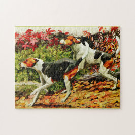 Foxhounds (englisch&amerikanisch) im Herbstholz Puzzle