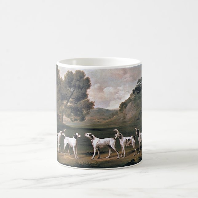 Foxhounds in einer ländlichen Landschaft (von Geor Kaffeetasse (Mittel)