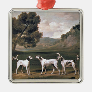 Foxhounds in einer ländlichen Landschaft (von Geor Ornament Aus Metall