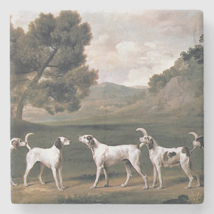 Foxhounds in einer ländlichen Landschaft (von Geor Steinuntersetzer