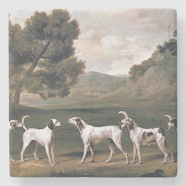 Foxhounds in einer ländlichen Landschaft (von Geor Steinuntersetzer (Vorderseite)