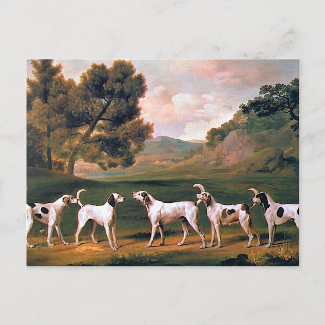 Foxhounds in einer Landschaft von George Stubbs Postkarte (Vorderseite)