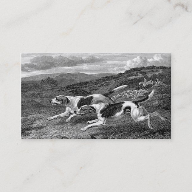 Foxhounds-Vintage Hundekunst Visitenkarte (Vorderseite)