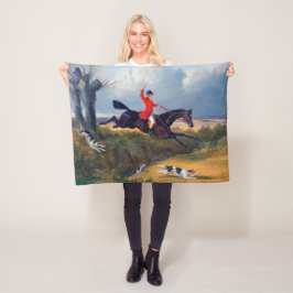 Foxhunting Clearing a Ditch 1839 Dog Fleecedecke