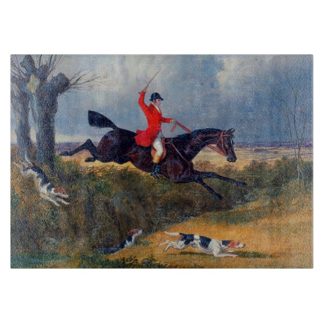 Foxhunting Clearing a Ditch John Herring 1839 Schneidebrett (Vorderseite)