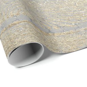 Foxier Gold Gray Wood Shabby Quatrefoil Silver Geschenkpapier